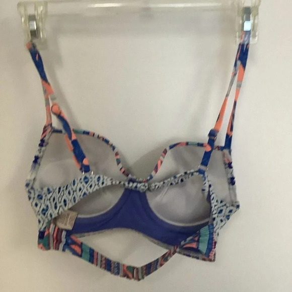 OP Multi-Color Padded Spaghetti Strap Bikini Swim Top Junior's Size Small - Picture 2 of 6